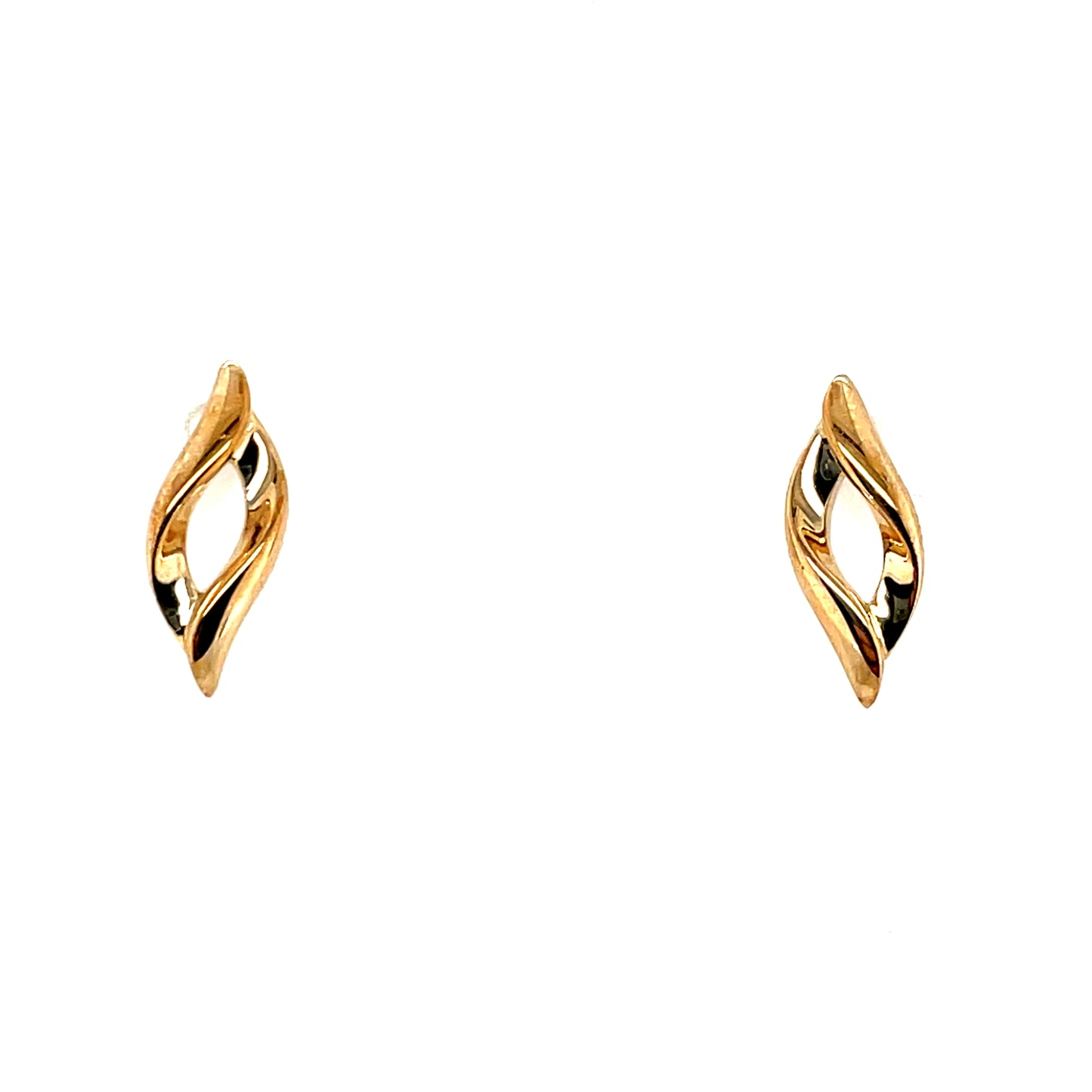 9ct Gold  Twist Stud  Earrings GE1051