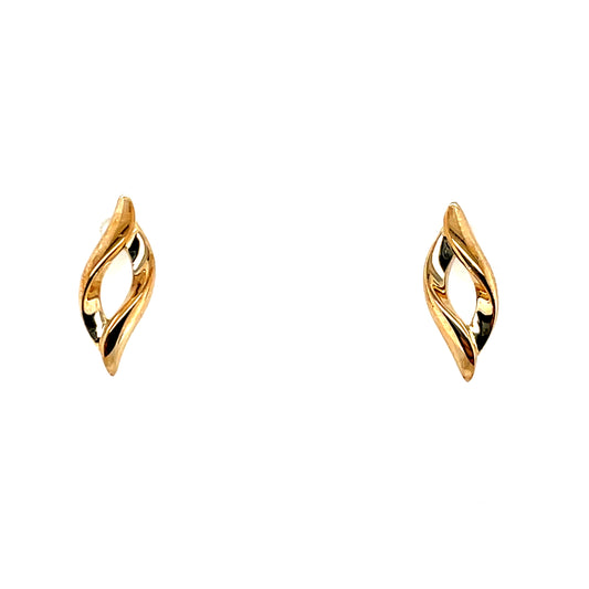 9ct Gold  Twist Stud  Earrings GE1051