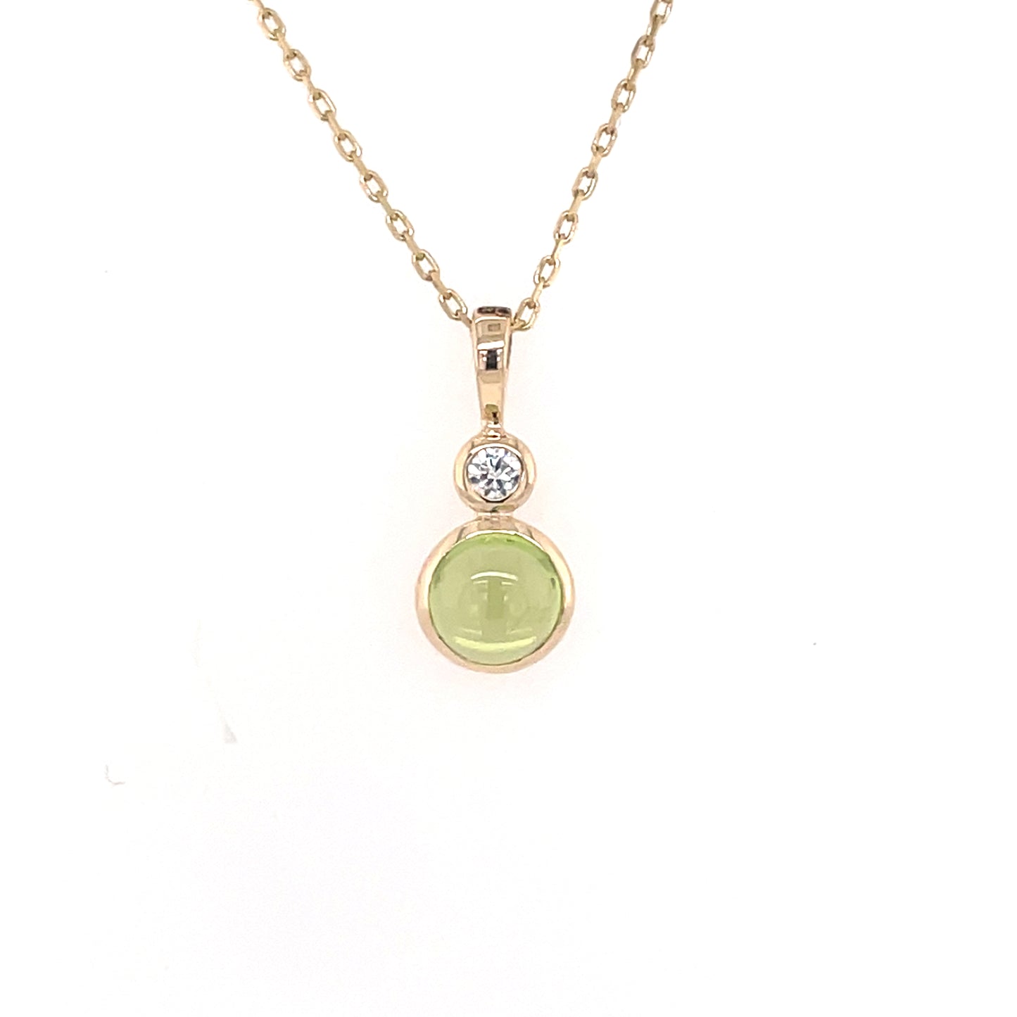 9ct Gold Peridot CZ Pendant GPX197