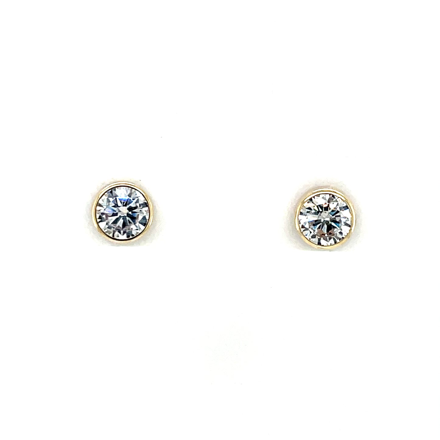 9ct Gold 5mm CZ Rubover Stud Earrings GEZ785
