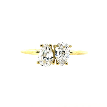 9ct Gold Double Pear CZ Ring GRZ396