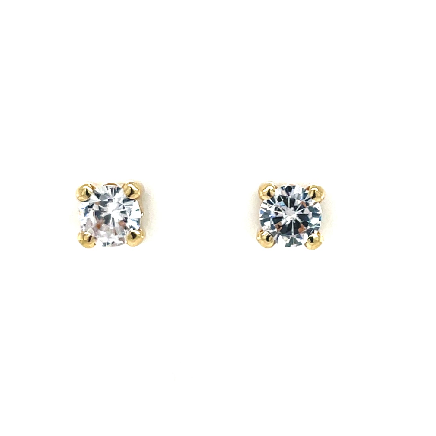9ct Gold 6mm CZ 4-Claw Stud Earrings GEZ788