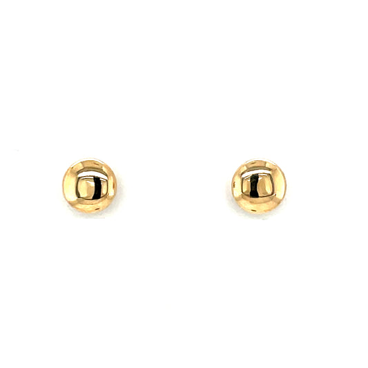 9ct Gold 5mm Button Stud Earrings GE1081