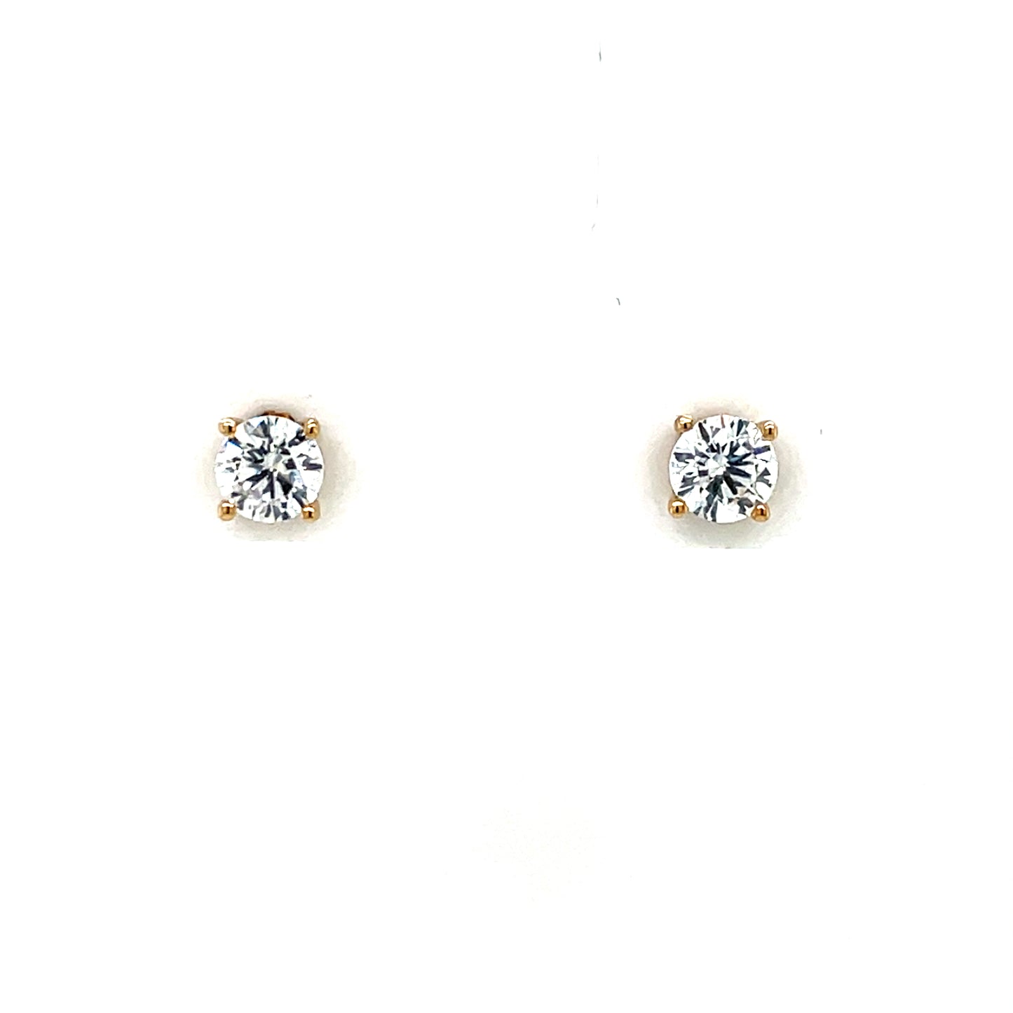 9ct Gold 4mm CZ 4-Claw Stud Earrings GEZ786