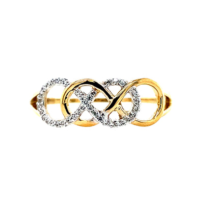 9ct Gold Celtic Knot CZ Ring GRZ395