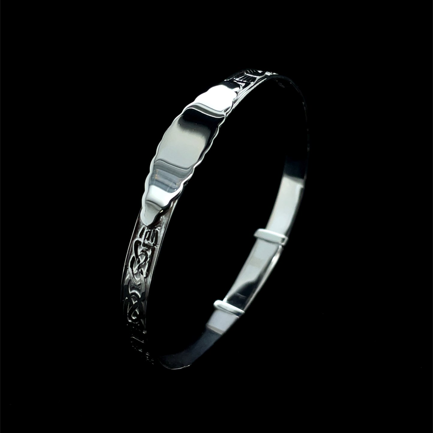 Silver Baby Bangle Claddagh & Celtic Band SB500
