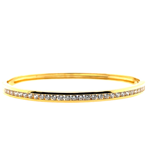 Bijoux D'Or 18ct Gold-Plated Channel-set CZ Bangle PSBC73Z
