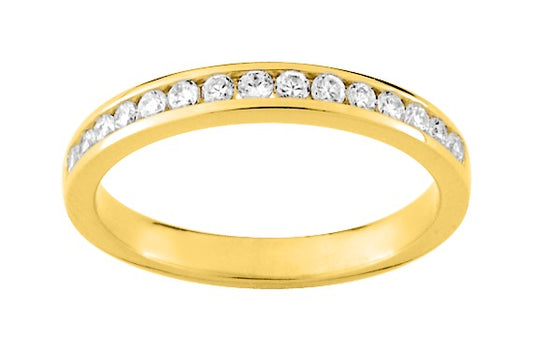Bijoux D'Or 18ct Gold-Plated Channel CZ Eternity Ring PSRC96Z