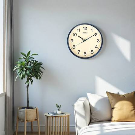 SEIKO QUARTZ WALL CLOCK BLUE QHA019L