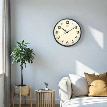 SEIKO QUARTZ WALL CLOCK BLUE QHA019L