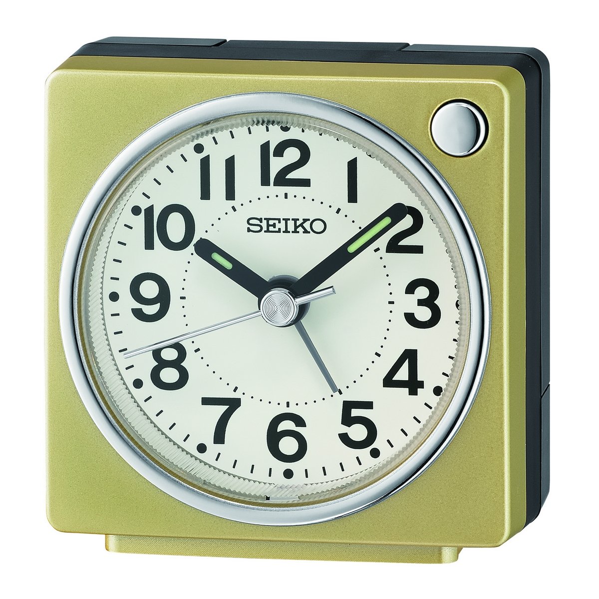 SEIKO QUARTZ GOLD BEDSIDE BEEP ALARM CLOCK QHE196G