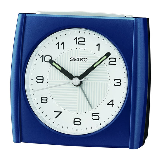 SEIKO QUARTZ BLUE BEDSIDE ALARM CLOCK QHE205L