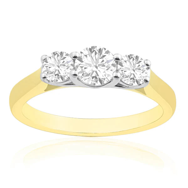 18ct Gold  Diamond Trilogy 1.00ct Ring T69