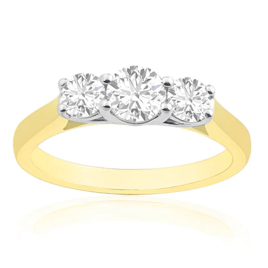 18ct Gold  Diamond Trilogy 1.00ct Ring T69