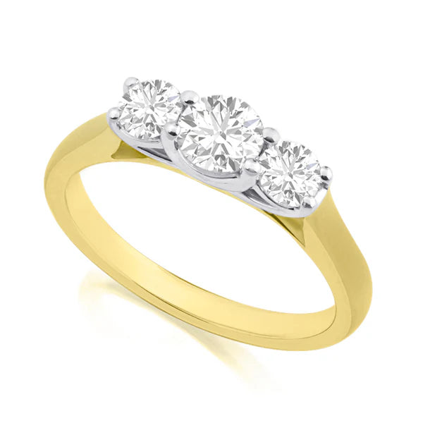 18ct Gold  Diamond Trilogy 1.00ct Ring T69