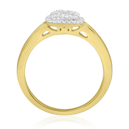 9ct Gold 0.50ct Diamond Cushion Halo Ring Z234