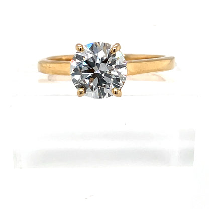 18ct Yellow Gold Lab Grown Round 1.52ct Solitaire Diamond  Ring R-73