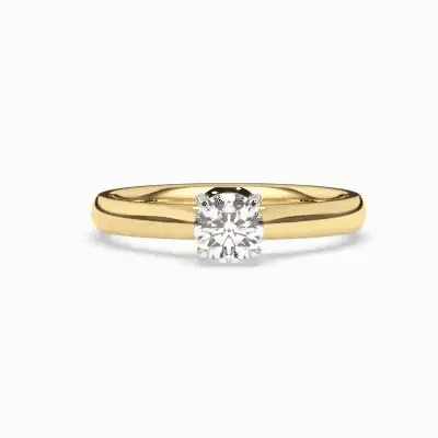 9ct Yellow Gold Lab Grown 0.50ct Round Brilliant Diamond Ring Z236