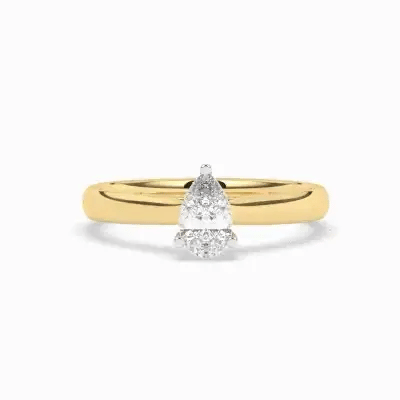 9ct Yellow Gold Lab Grown 1.00ct Pear Diamond Ring Z246