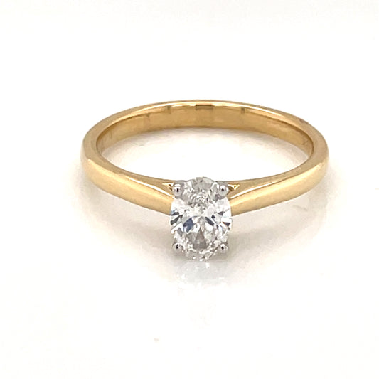 18ct Yellow Gold Lab Grown 0.50ct Oval Diamond Engagement Ring Z232