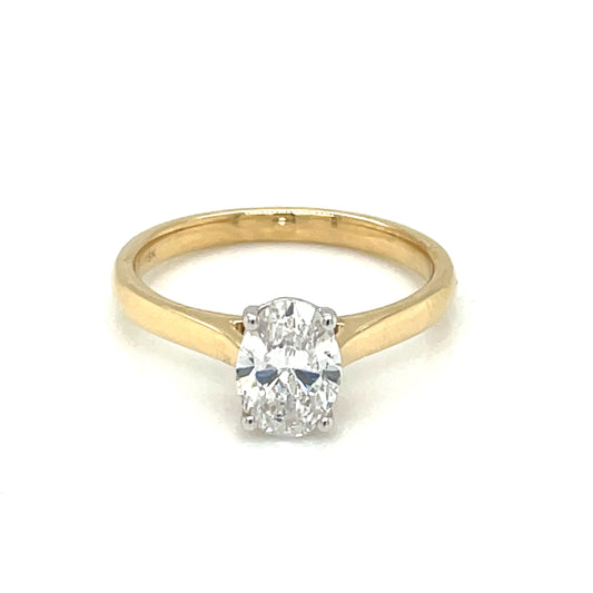18ct Yellow Gold Lab Grown 1ct Oval Diamond Engagement Ring Z238