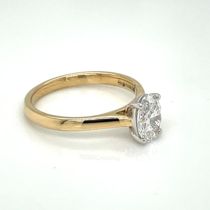 18ct Yellow Gold Lab Grown 1ct Oval Diamond Engagement Ring Z238