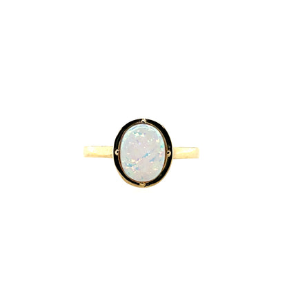 9ct Gold Created Opal Ring GRL80