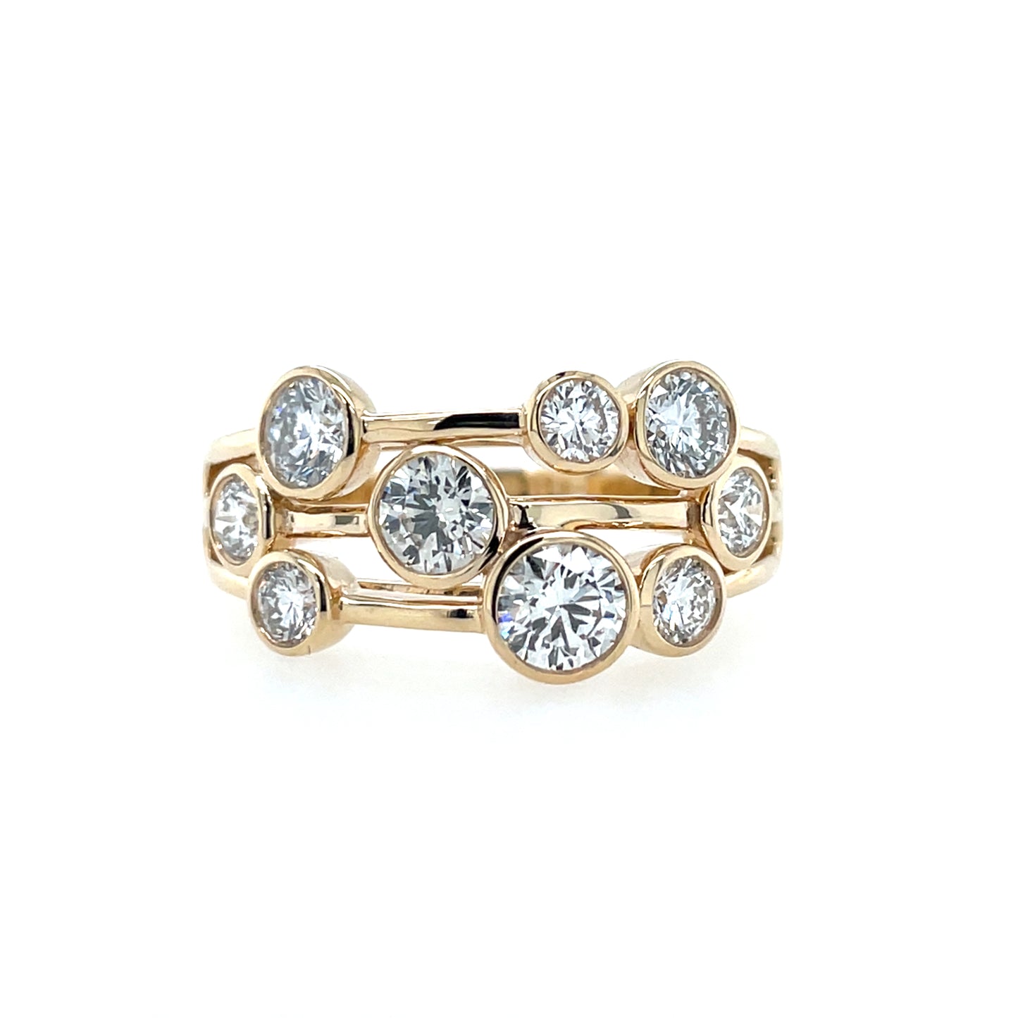 9ct Yellow Gold Lab Grown Diamond 1.61ct Bubble Ring Y13