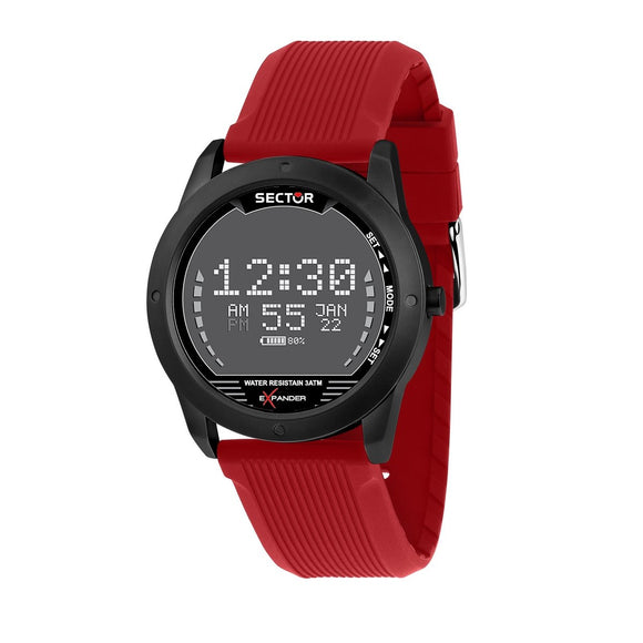 SECTOR EXPANDER EX-43 39MM DIGITAL RED SILICONE STRAP WATCH R3251239005