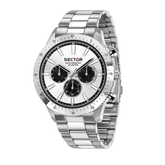 Sector Chronograph Stainless Steel White Dial Bracelet Watch