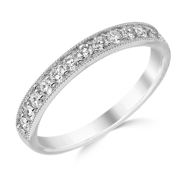 9ct White Gold Classic Diamond Pavé-set Band 0.33ct X123