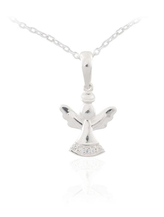 Sterling Silver CZ Angel Pendant N44890