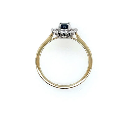 9ct Gold Sapphire & Diamond 0.15ct Vintage Lace Ring GRS296