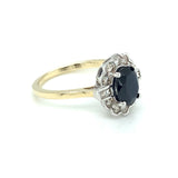 9ct Gold Sapphire & Diamond 0.50ct Vintage Lace Ring GRS234