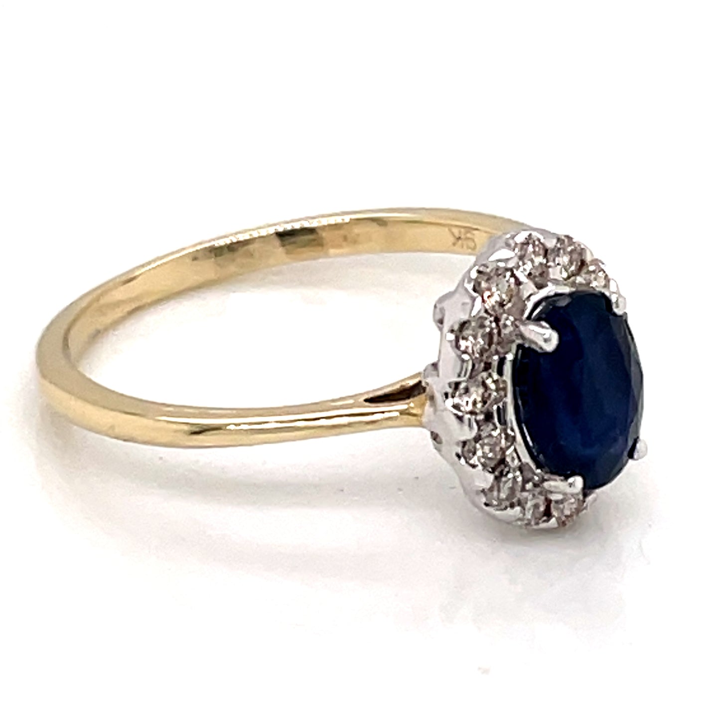 9ct Gold Sapphire & Diamond Cluster Ring GRS261