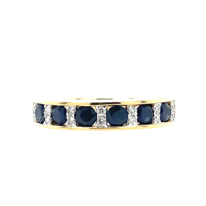 9ct Gold Sapphire & Diamond Band GRS205