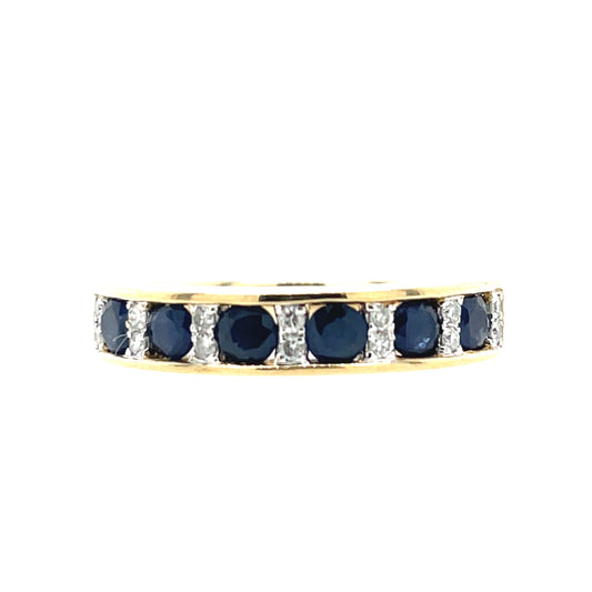 9ct Gold Sapphire & Diamond Band GRS205