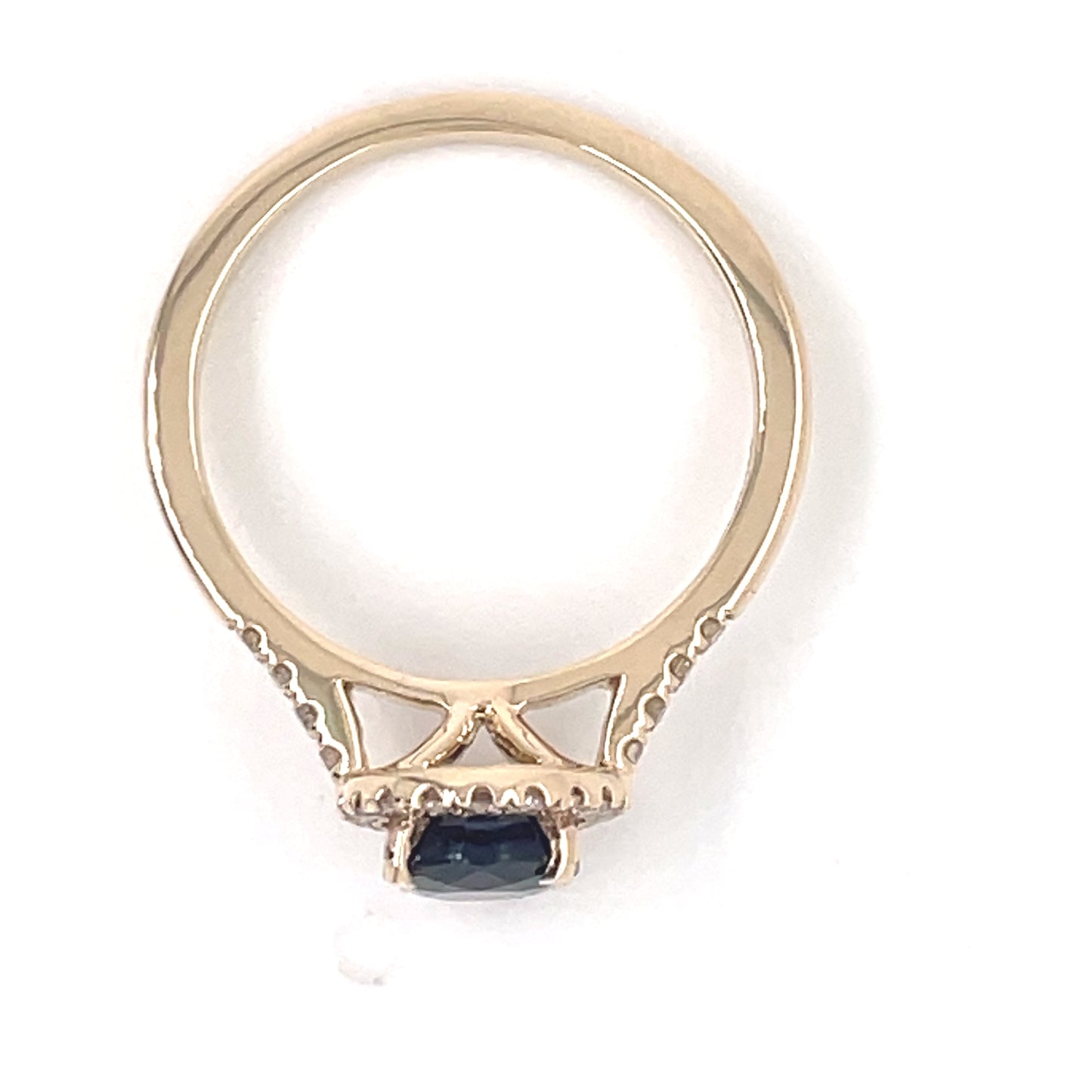 9ct Gold Sapphire & Diamond Halo Ring GRS259