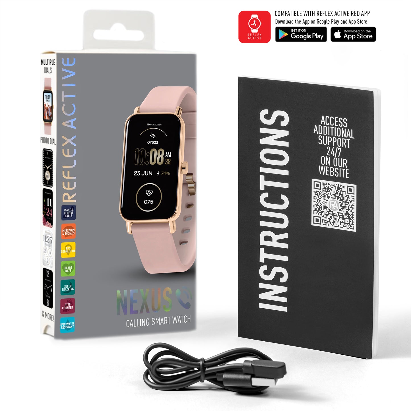 Reflex Active NEXUS Pink Smart Calling Watch RA-NX-100S-05
