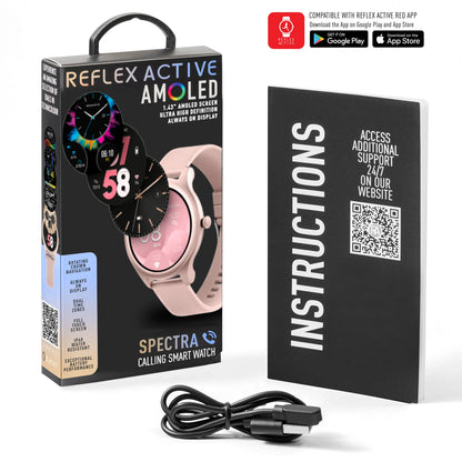 Reflex Active SPECTRA 300 R AMOLED Calling Smart Pink Strap Watch RA-SP-300R-SL-02