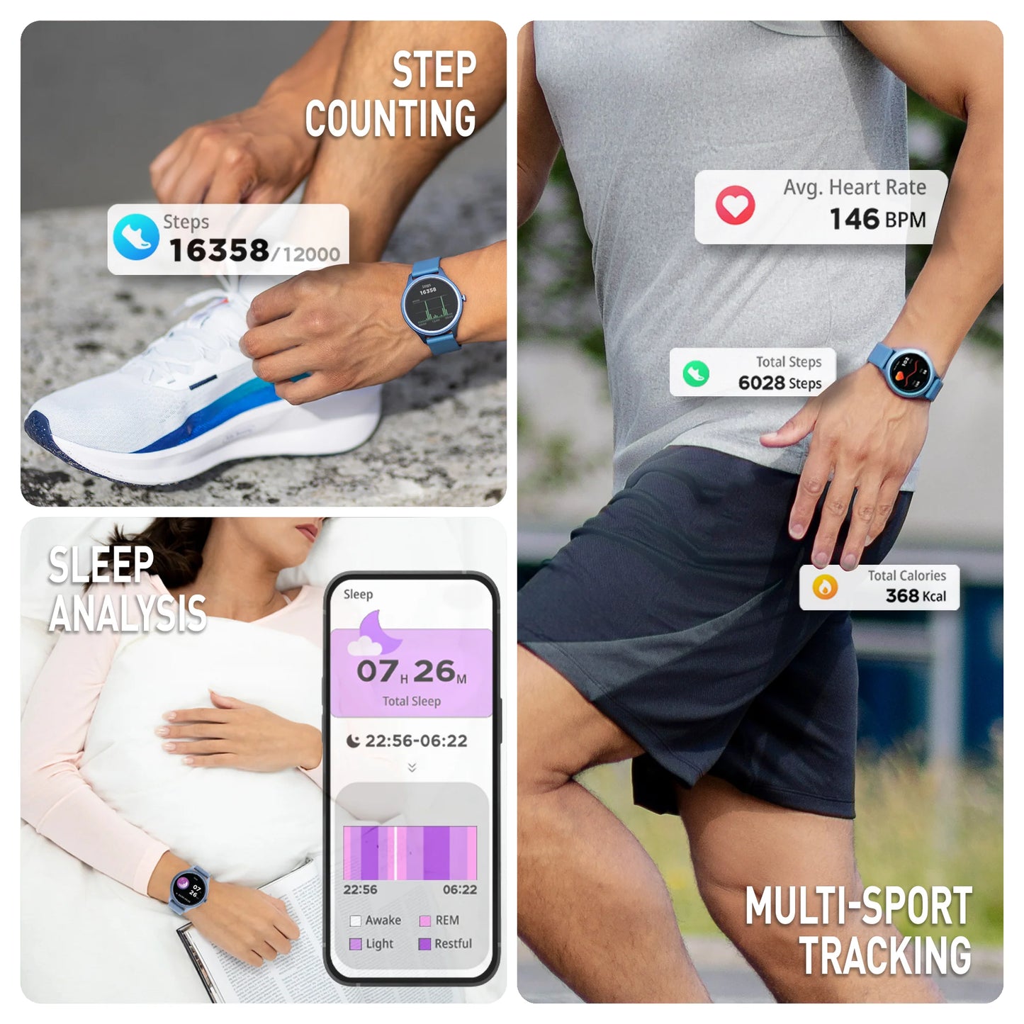 Reflex Active SPECTRA 300 R AMOLED Calling Smart Blue Strap Watch RA-SP-300R-SL-03