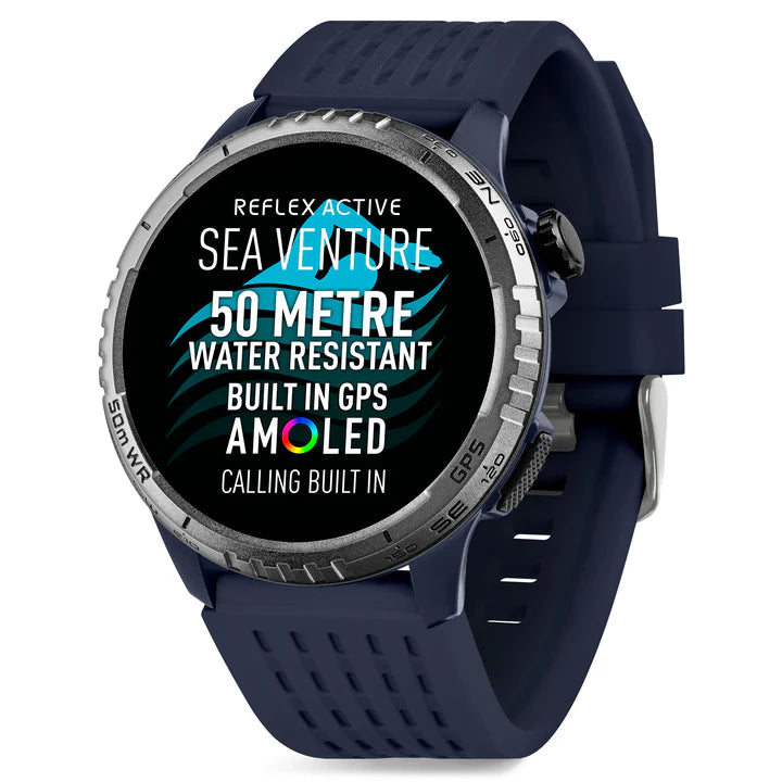 Reflex Active SEA VENTURE 400 R 50m Swim-Safe AMOLED GPS Blue Strap Smart Watch RA-VE-400R-5ATM-01