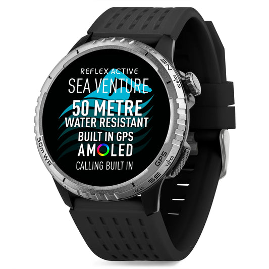 REFLEX ACTIVE SEA VENTURE 400 R 50m Swim-Safe AMOLED GPS Black Strap Smart Watch RA-VE-400R-5ATM-02