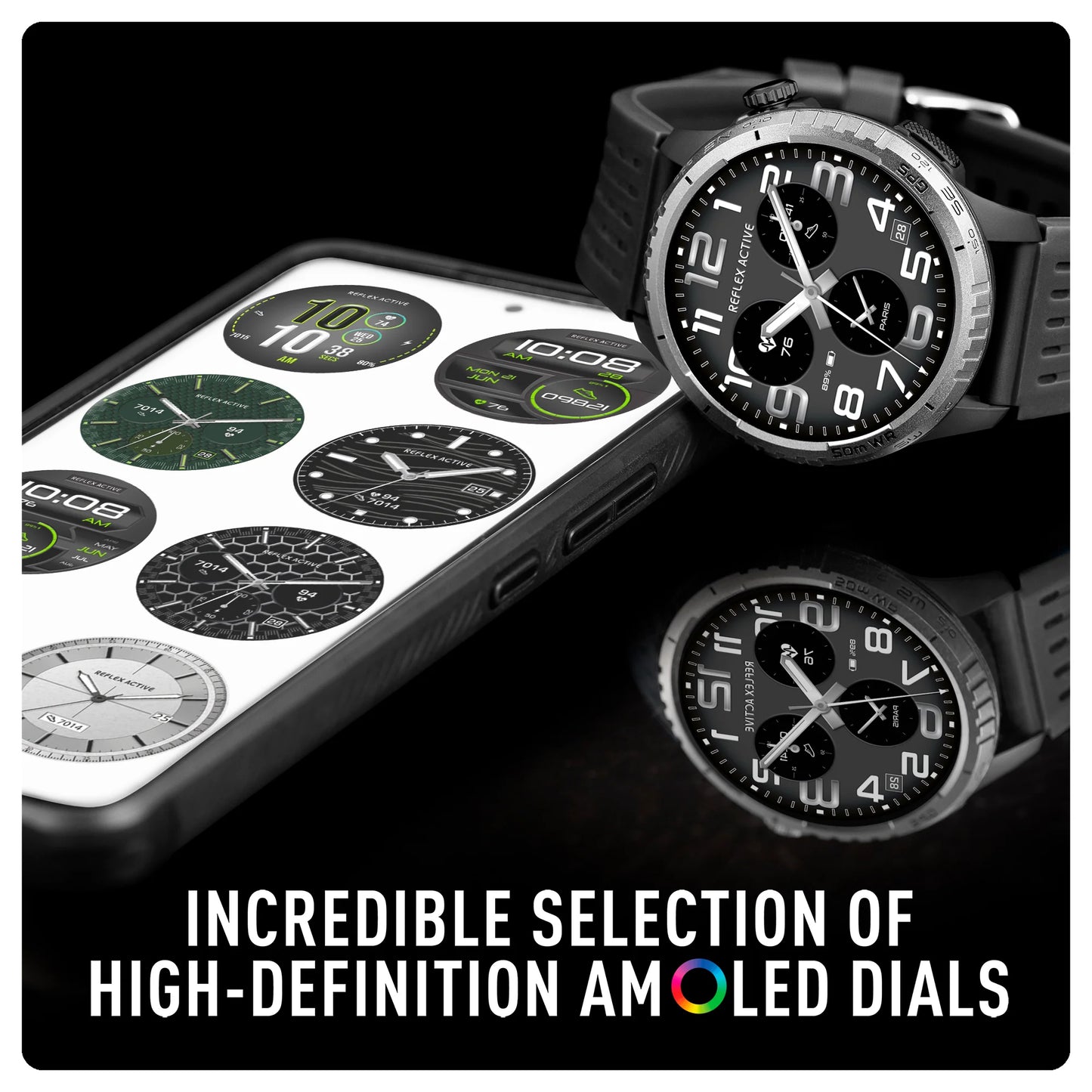 REFLEX ACTIVE SEA VENTURE 400 R 50m Swim-Safe AMOLED GPS Black Strap Smart Watch RA-VE-400R-5ATM-02