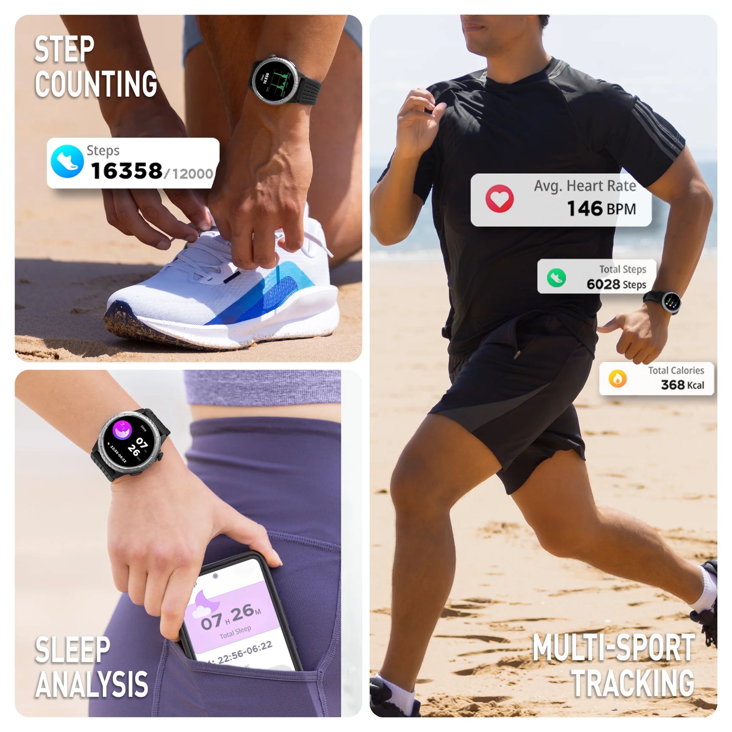 REFLEX ACTIVE SEA VENTURE 400 R 50m Swim-Safe AMOLED GPS Black Strap Smart Watch RA-VE-400R-5ATM-02