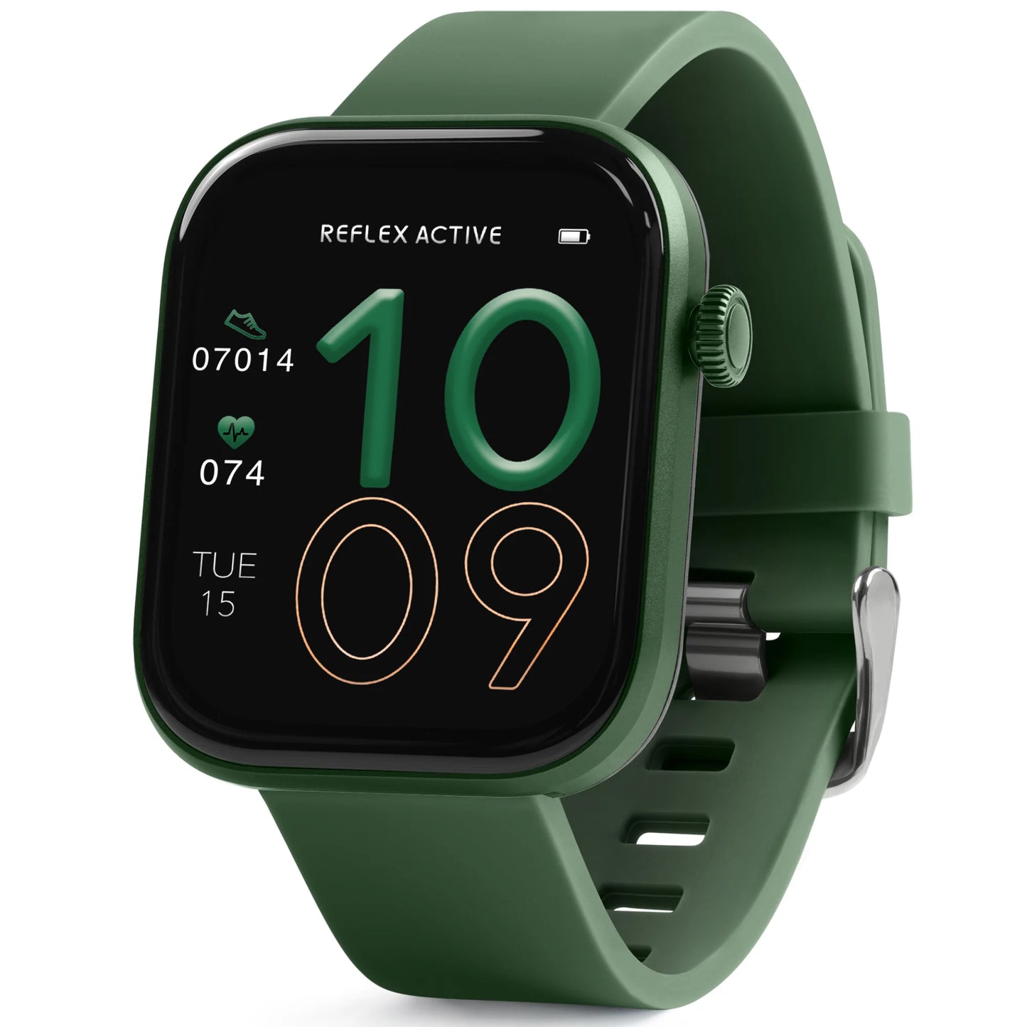 Reflex Active Series 40 Amoled Forest Green Silicone Smart Watch RA40-2212