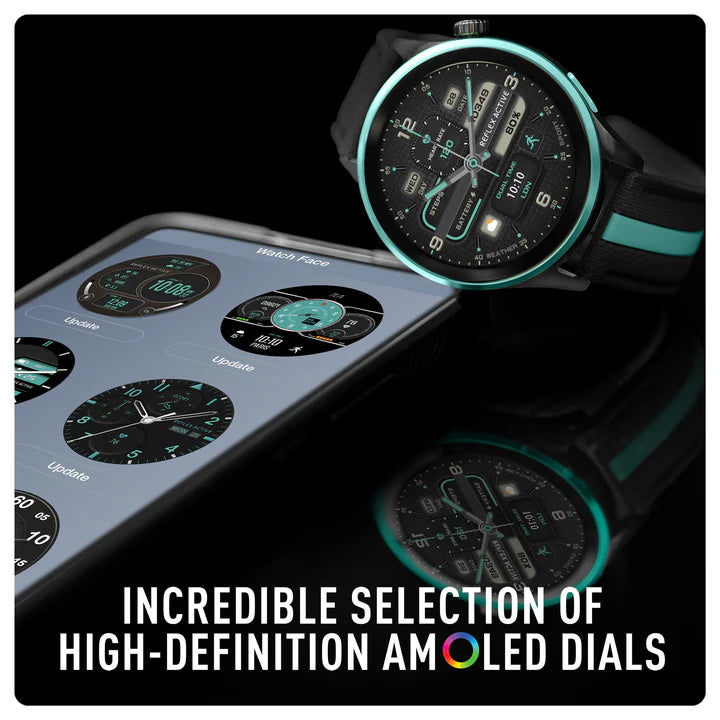 Reflex Active Series 54 AMOLED GPS Black / Green Smart Calling Watch RA54-2232