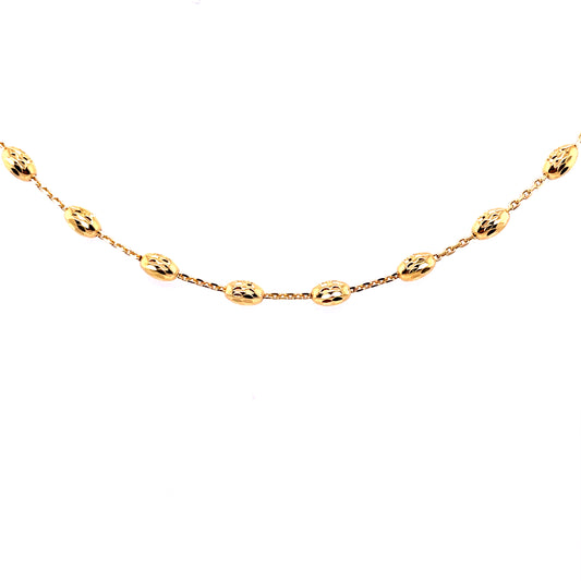 Real Effect Liberty Necklace Gold with Gold Beads