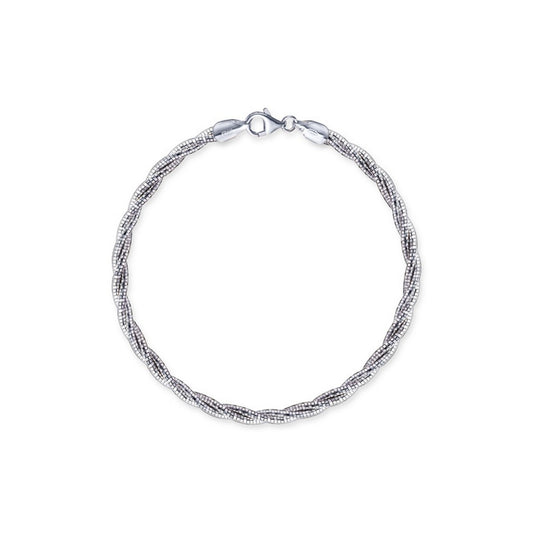 Real Effect Silver Rope Bracelet REB7WHT