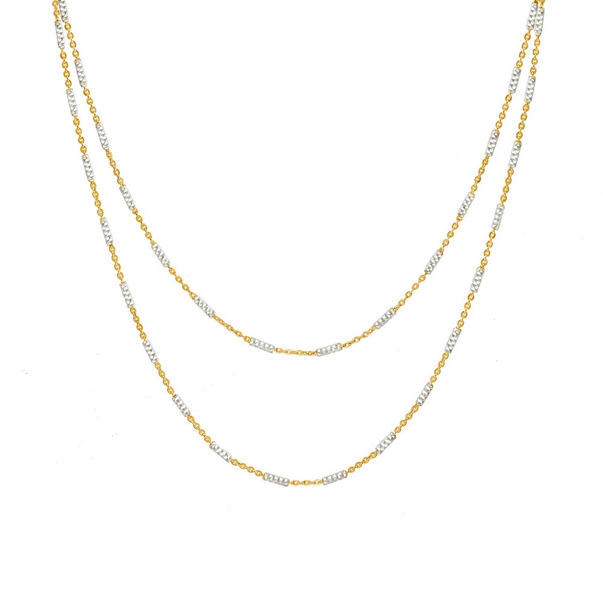 Real Effect Silver & Gold-plated Necklace REY18TB